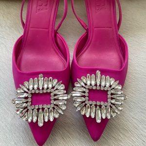 Zara fuchsia sling backs size 38/ US 7.5